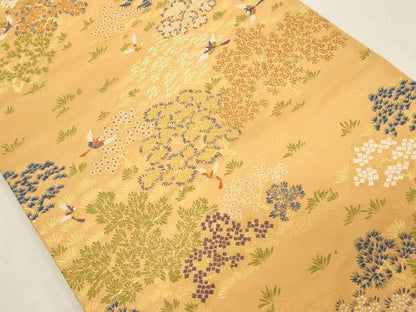 平和屋着物◎六通柄袋帯　吉祥花鳥文　金糸　正絹　逸品　DAAZ8140cd