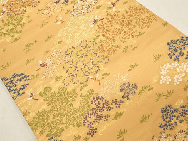平和屋着物◎六通柄袋帯　吉祥花鳥文　金糸　正絹　逸品　DAAZ8140cd