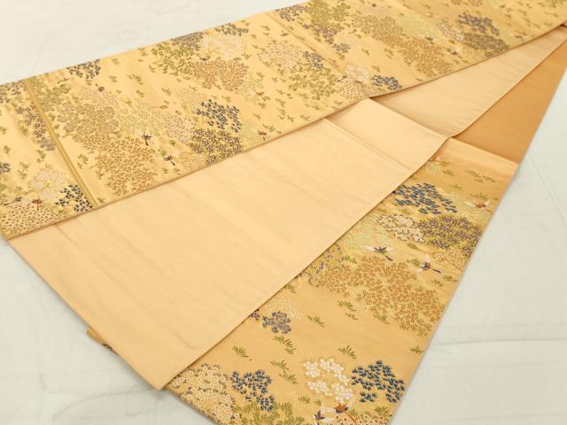 平和屋着物◎六通柄袋帯　吉祥花鳥文　金糸　正絹　逸品　DAAZ8140cd