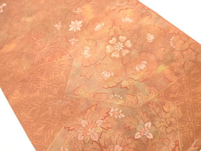 平和屋着物◎六通柄袋帯 草花文 葡萄唐草 金糸 正絹 逸品 DAAZ8148cd