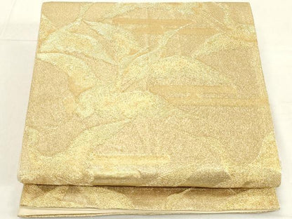 平和屋着物◎六通柄袋帯 エ霞飛鶴文 金糸 正絹 逸品 DAAZ8166cd