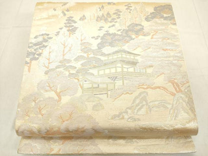 平和屋着物◎六通柄袋帯 京名所 プラチナ二重箔 正絹 逸品 DAAZ8175cd