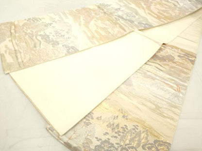 平和屋着物◎六通柄袋帯 京名所 プラチナ二重箔 正絹 逸品 DAAZ8175cd