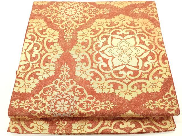 平和屋着物◎六通柄袋帯 京蒔絵 正倉院花文 金糸 正絹 逸品 DAAZ8187cd