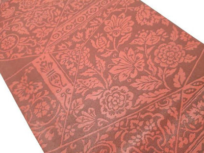 平和屋着物◎六通柄袋帯 切嵌更紗花文 正絹 逸品 DAAZ8188cd