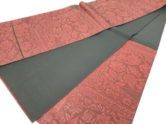 平和屋着物◎六通柄袋帯 切嵌更紗花文 正絹 逸品 DAAZ8188cd