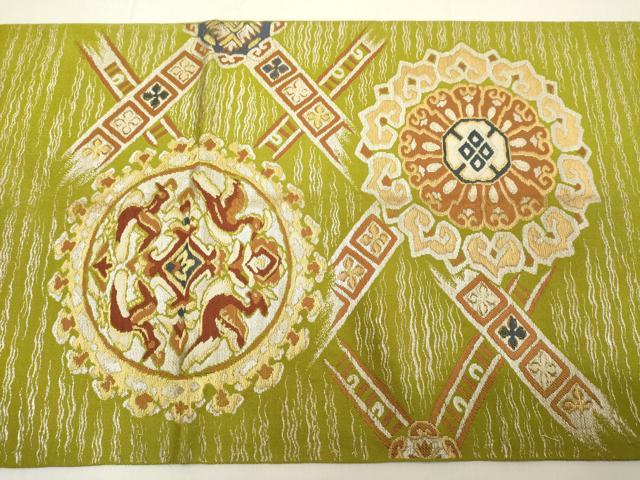 平和屋着物◎六通柄 本袋帯 正倉院鳳凰花文 金銀糸 正絹 逸品 DAAZ8195cd