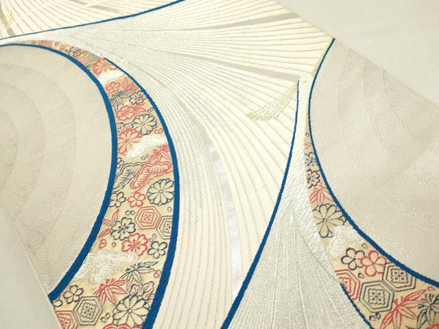 平和屋着物◎六通柄袋帯 唐織 孔雀花文 松竹梅 金銀糸 正絹 逸品 DAAZ8200cd
