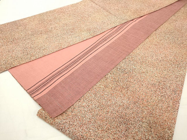 平和屋着物◎両面　全通柄袋帯　辻が花　霞文　正絹　逸品　DAAZ8209cd