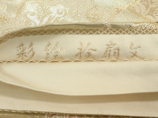 平和屋着物◎六通柄袋帯　彩絵桧扇文　金糸　正絹　逸品　DAAZ8212cd