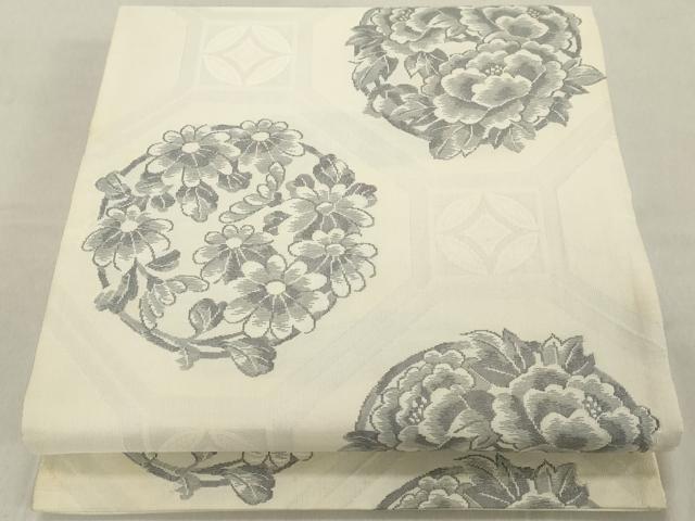 平和屋着物◎六通柄袋帯 蜀江花丸文 正絹 逸品 DAAZ8220cd