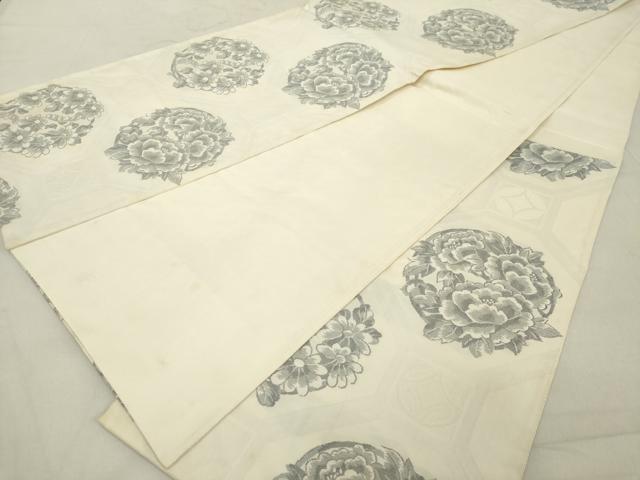 平和屋着物◎六通柄袋帯 蜀江花丸文 正絹 逸品 DAAZ8220cd