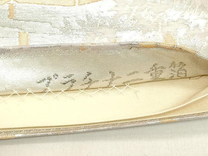 平和屋着物◎六通柄袋帯 京名所 風景文 プラチナ二重箔 正絹 逸品 DAAZ8227cd