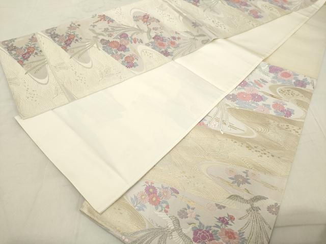 平和屋着物◎六通柄袋帯 唐織 流水鳳凰花文 金銀糸 正絹 逸品 DAAZ8231cd