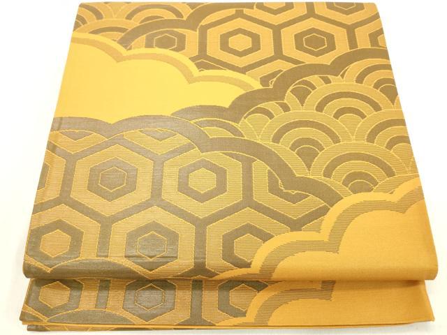 平和屋着物◎六通柄袋帯 雲取り吉祥文 証紙付き 正絹 逸品 DAAZ8248cd