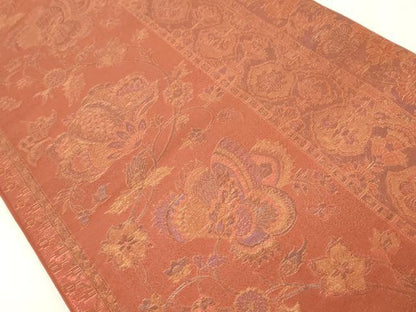 平和屋着物◎六通柄袋帯 更紗花間道 金糸 正絹 逸品 DAAZ8264cd
