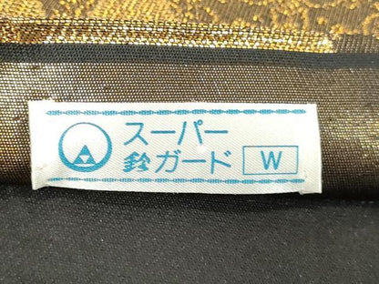 平和屋着物◎六通柄袋帯 唐織 花蝶丸文 黒地 金糸 鈴乃屋扱い 正絹 逸品 DAAZ8326cd