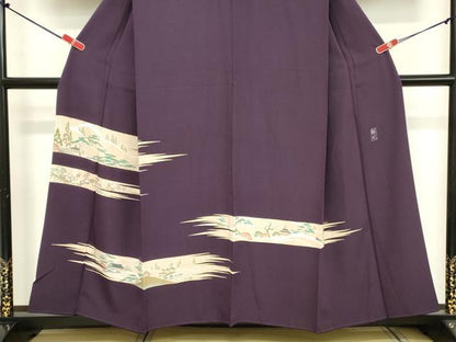平和屋着物■訪問着　作家物　風景文　暈し染め　金彩　正絹　逸品　DAAZ8344cd
