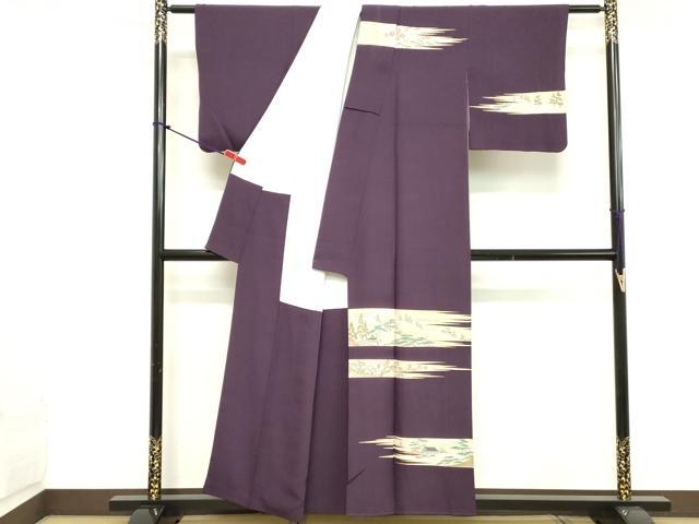 平和屋着物■訪問着　作家物　風景文　暈し染め　金彩　正絹　逸品　DAAZ8344cd