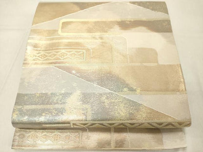 平和屋着物◎両面 六通柄 京袋帯 幾何学文様 金銀糸 引箔 正絹 逸品 DAAZ8375cd