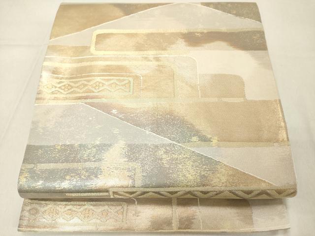 平和屋着物◎両面 六通柄 京袋帯 幾何学文様 金銀糸 引箔 正絹 逸品 DAAZ8375cd