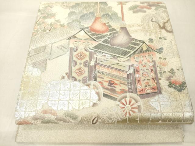 平和屋着物◎綴れ 太鼓柄袋帯 鉾花文 金銀彩 正絹 逸品 DAAZ8383cd