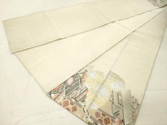 平和屋着物◎綴れ 太鼓柄袋帯 鉾花文 金銀彩 正絹 逸品 DAAZ8383cd