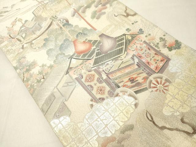 平和屋着物◎綴れ 太鼓柄袋帯 鉾花文 金銀彩 正絹 逸品 DAAZ8383cd
