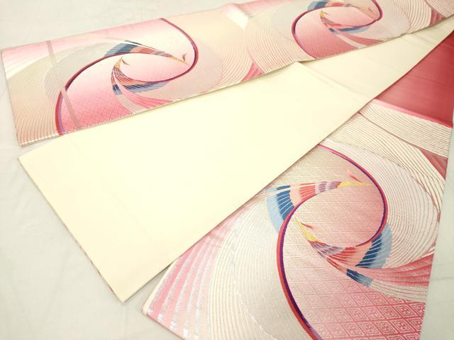 平和屋着物◎六通柄袋帯 唐織 孔雀文 金銀糸 正絹 逸品 DAAZ8384cd