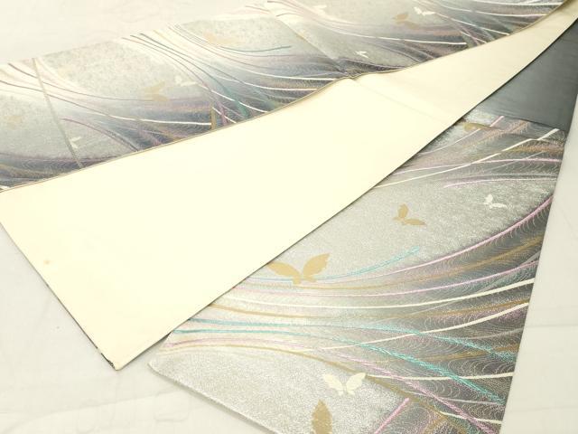 平和屋着物◎六通柄袋帯　唐織　舞蝶文　金銀糸　正絹　逸品　DAAZ8390cd