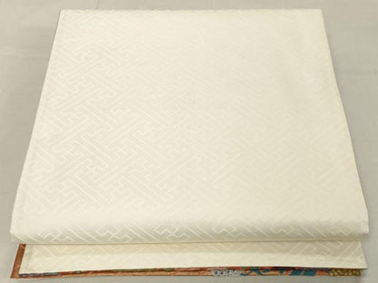 平和屋着物◎両面　六通柄袋帯　唐織　窓秋草文様　金糸　正絹　逸品　DAAZ8406cd