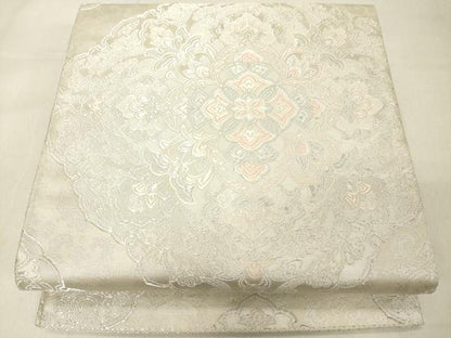 平和屋着物◎六通柄袋帯 唐織 正倉院更紗花文 銀糸 正絹 逸品 DAAZ8413cd
