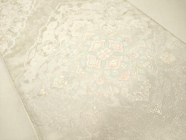 平和屋着物◎六通柄袋帯 唐織 正倉院更紗花文 銀糸 正絹 逸品 DAAZ8413cd
