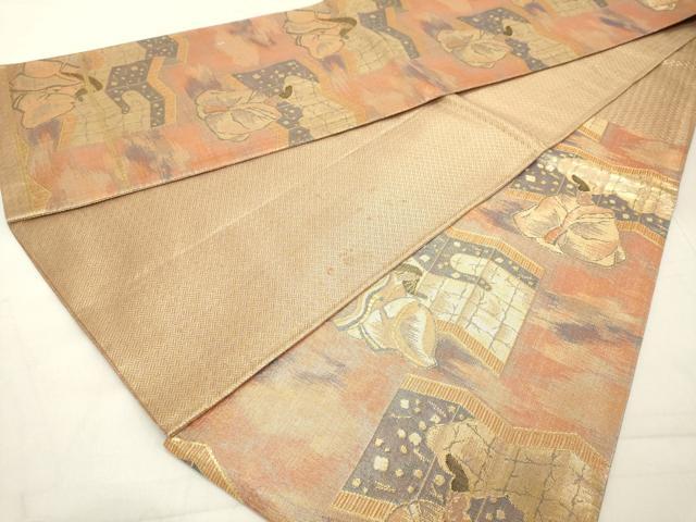 平和屋着物◎佐賀錦 六通柄袋帯 人物文 金糸 正絹 逸品 DAAZ8429cd