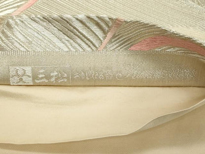 平和屋着物◎六通柄袋帯　唐織　立波文　金銀糸　正絹　逸品　DAAZ8430cd