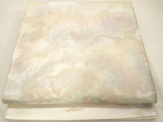 平和屋着物◎六通柄袋帯 雲重ね文 美ゆき 金銀糸 正絹 逸品 DAAZ8432cd