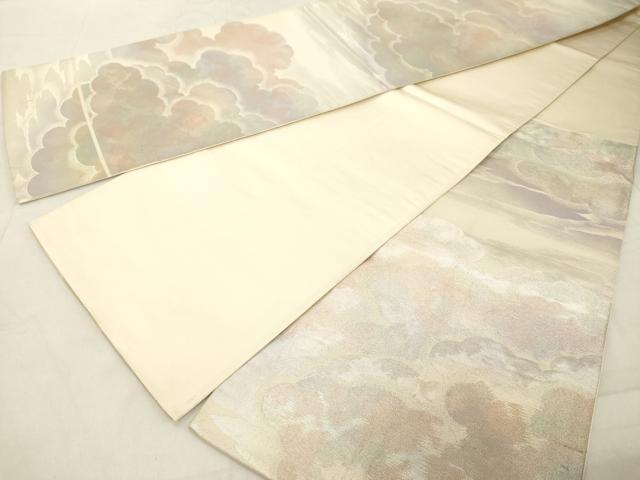 平和屋着物◎六通柄袋帯 雲重ね文 美ゆき 金銀糸 正絹 逸品 DAAZ8432cd