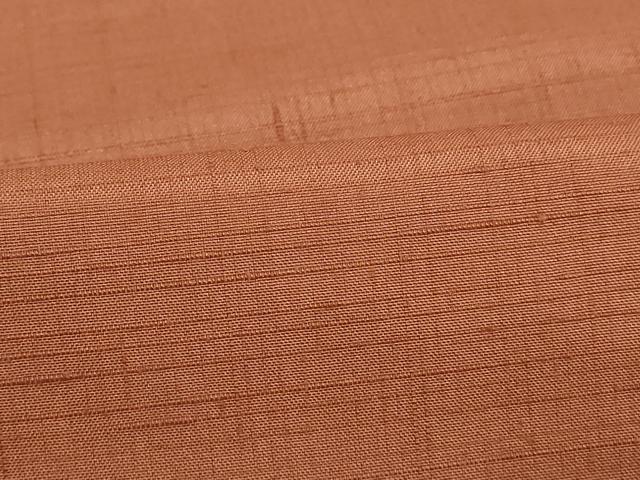 平和屋着物■上質な紬　格子　黄丹色　正絹　逸品　DAAZ8505cd
