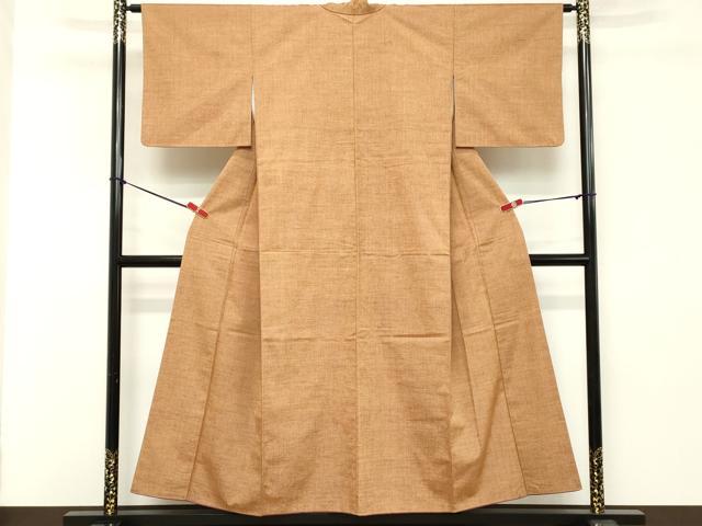 平和屋着物■上質な紬　格子　正絹　逸品　DAAZ8506cd