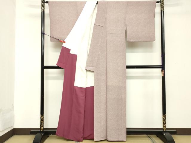 平和屋着物■上質な小紋　お召地　鹿の子文　正絹　逸品　DAAZ8511cd