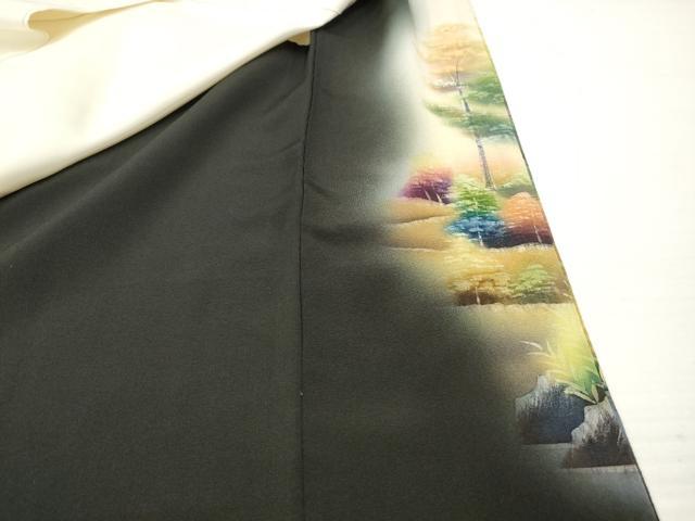 平和屋着物■豪華黒留袖　作家物　手描き　渡橋風景文　暈し染め　正絹　逸品　DAAZ8541qa