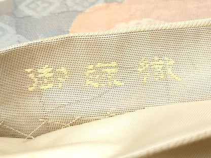 平和屋着物◎六通柄袋帯　作家物　雲取り更紗花文　正絹　逸品　DAAZ8555qa