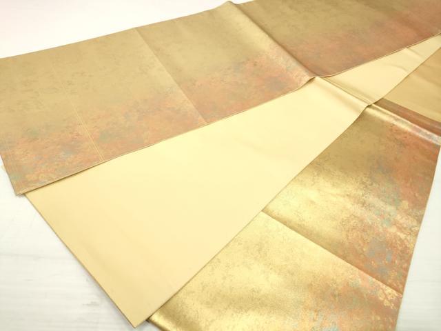 平和屋着物◎六通柄袋帯　霞文　引箔　正絹　逸品　DAAZ8569qa