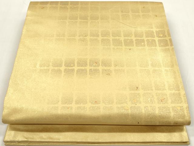 平和屋着物◎太鼓柄袋帯 霞石畳文 金彩 引箔 正絹 逸品 DAAZ8620qa