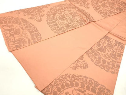 平和屋着物◎六通柄　本袋帯　狩猟円文　正絹　逸品　DAAZ8653qa