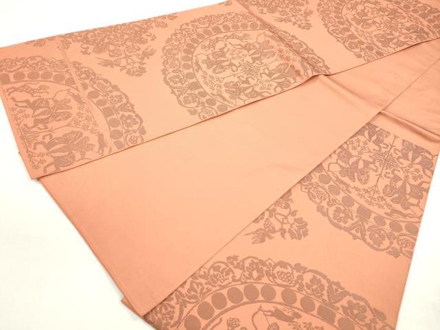 平和屋着物◎六通柄　本袋帯　狩猟円文　正絹　逸品　DAAZ8653qa