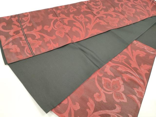 平和屋着物◎六通柄袋帯　更紗花文　正絹　逸品　DAAZ8668qa