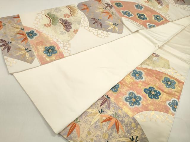 平和屋着物◎六通柄袋帯　松竹梅　金銀糸　正絹　逸品　DAAZ8669qa