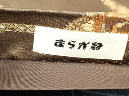 平和屋着物◎六通柄袋帯　葛帯　花蝶文　金糸　正絹　逸品　DAAZ8681qa
