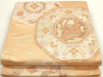 平和屋着物◎六通柄袋帯　九百錦　鳳凰花文　しよう美　金銀糸　正絹　逸品　DAAZ8702qa